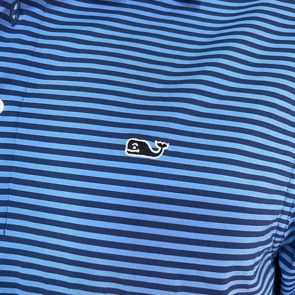 Vineyard Vines Blue Striped Polo, sz S, like-new - Picture 2 of 7